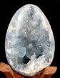 Crystal Filled Celestine (Celestite) Egg Geode #41717-1